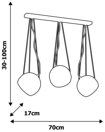 Csillár zsinóron OVAL 3xE27/60W/230V