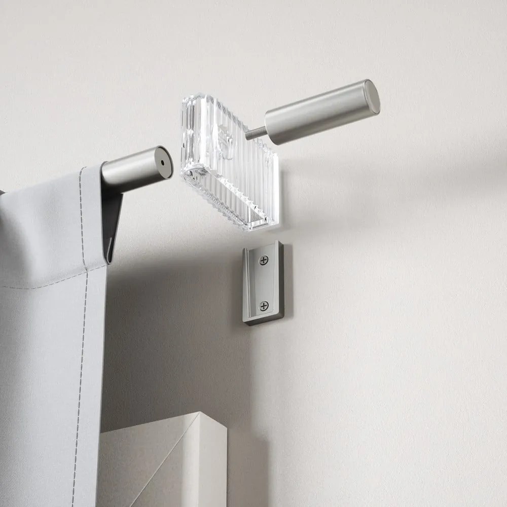 Matt ezüstszínű acél bővíthető függönykarnis 107 - 305 cm Flute – Umbra