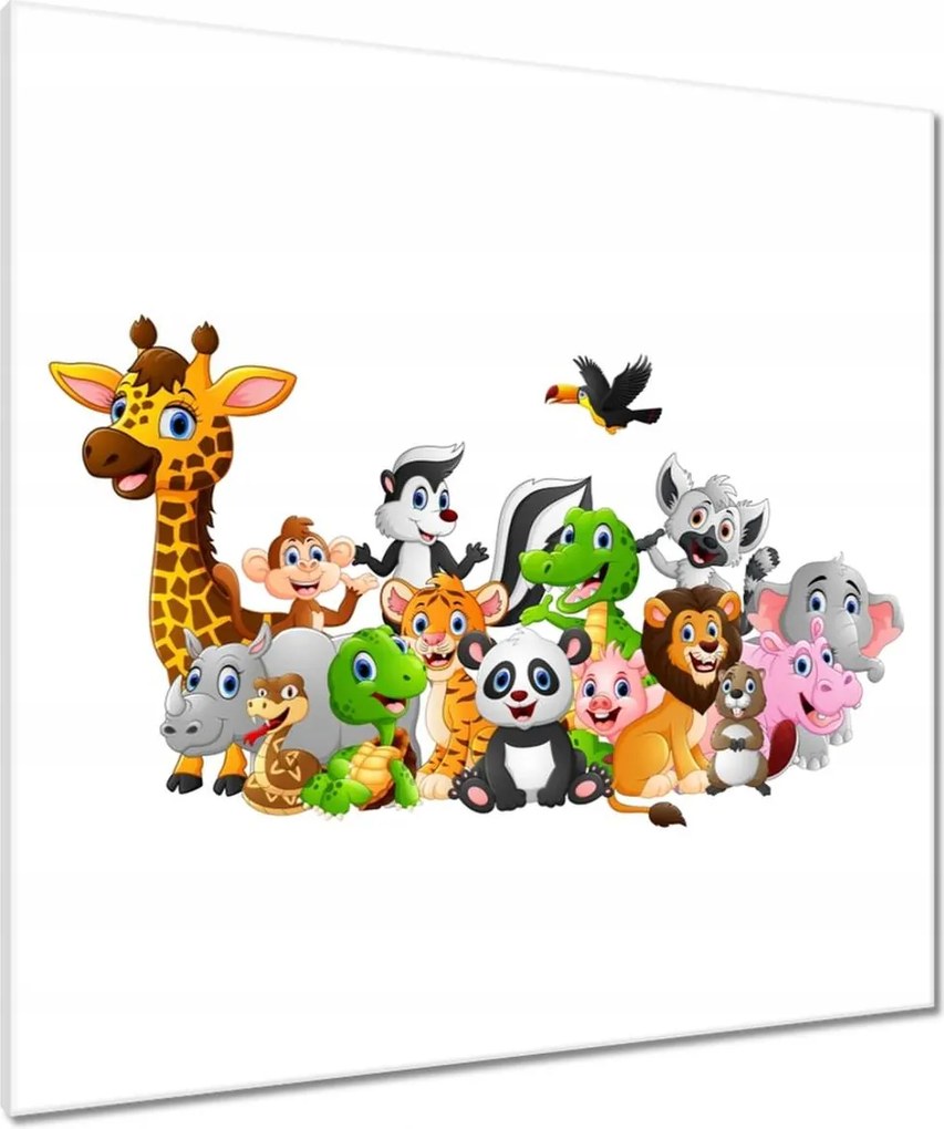 Vászonkép 90x90 Vidám állatcsoport