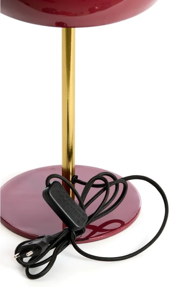 Borvörös asztali lámpa fém búrával (magasság 40 cm) Surin – Light &amp; Living