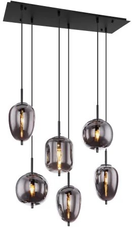 GLOBO 15345-6 BLACKY Többágú Függesztett Lámpa IP20