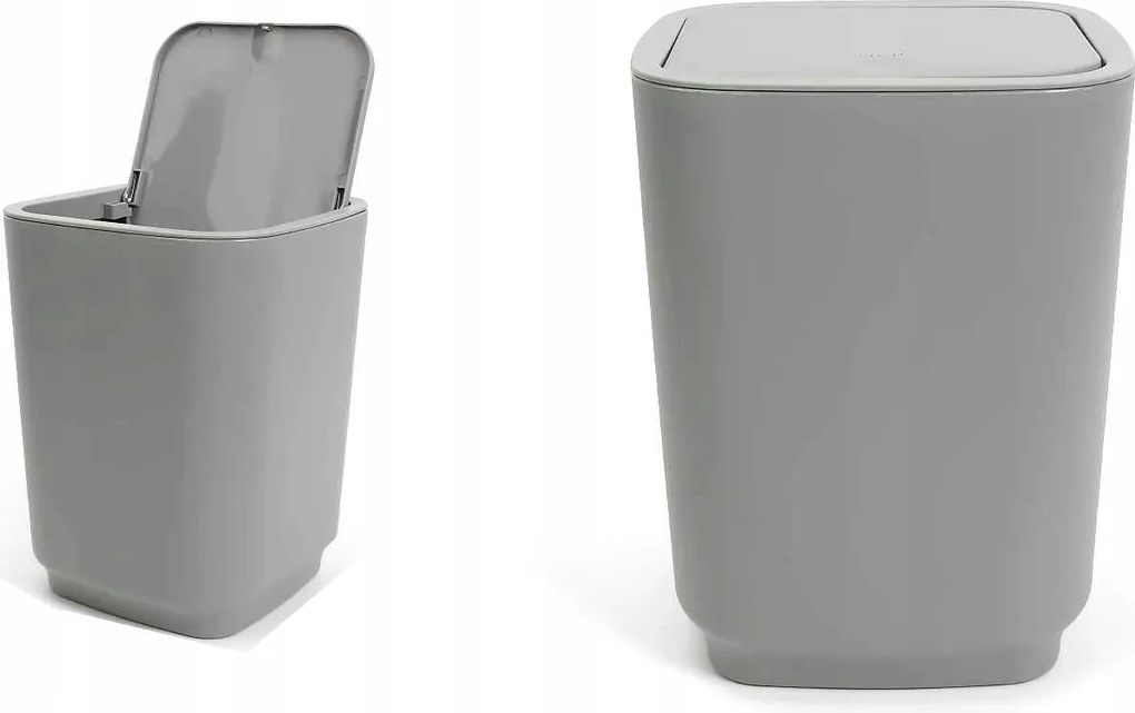 Fürdőszobai Szemeteskosár Irodai Zárható Kosár szürke 13L