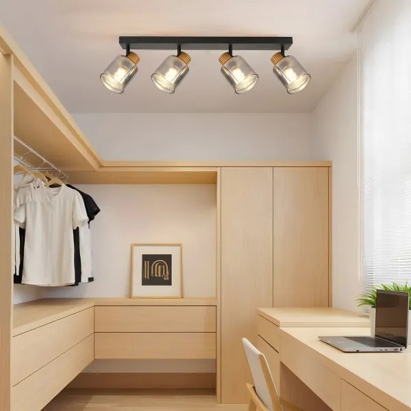 Brilagi - HYGGE spotlámpa 4xE14/15W/230V fekete/füstszínű