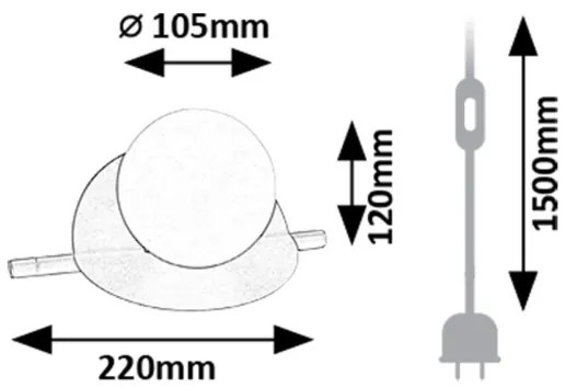 Rabalux 74222 - Asztali lámpa JULES 1xG9/5W/230V