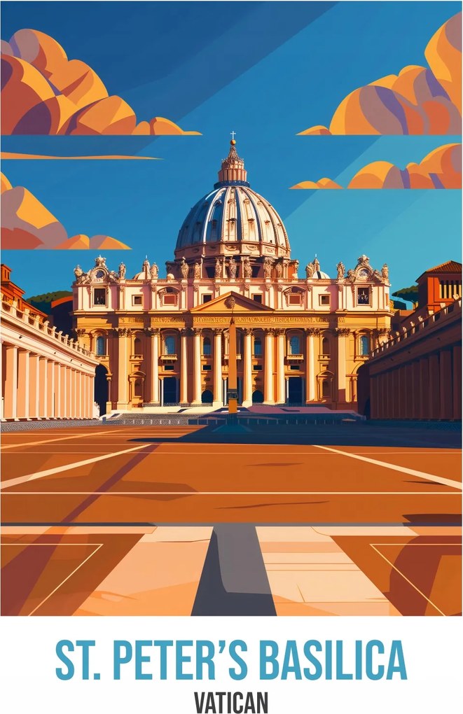 Poszter 64x90cm Szent Péter-bazilika, Vatikán