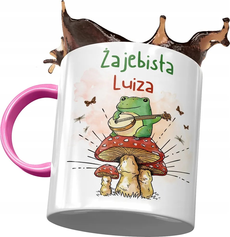 Rózsaszín Bögre Lujza Feleség Barátnő Ajándék Nyomtatott Fotóval