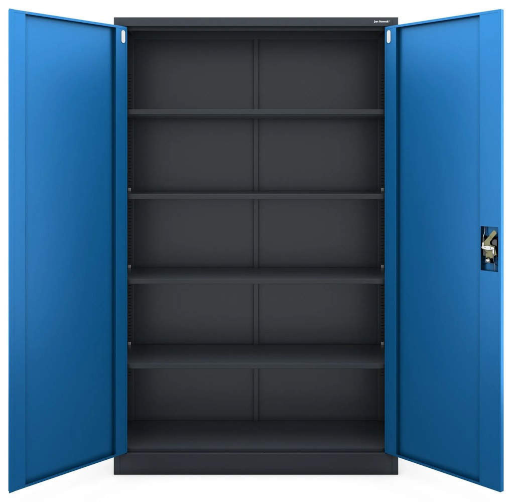 Fém iratszekrény JAN II, 1150 x 185 x 400 mm, antracit-kék