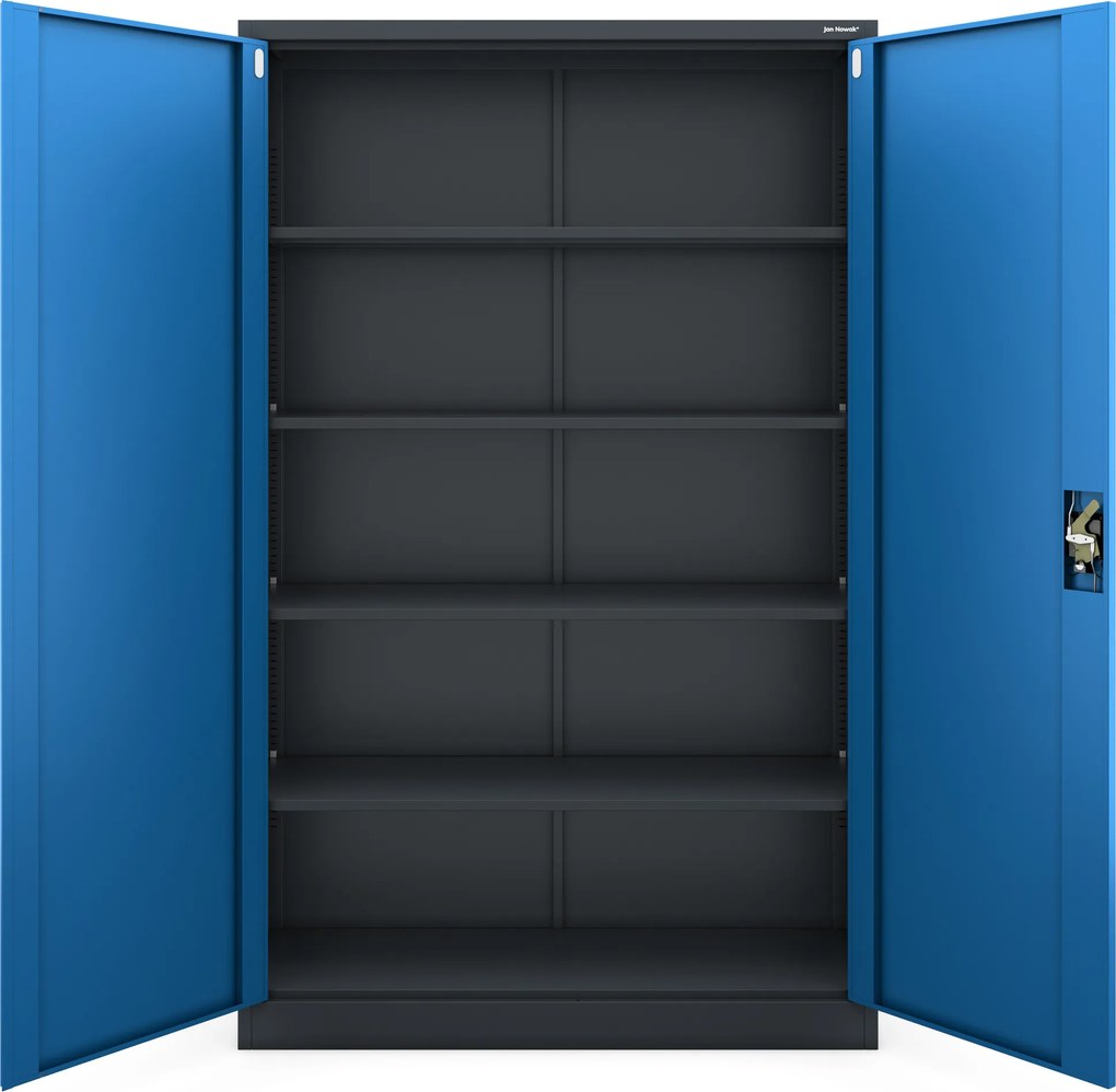 Fém iratszekrény JAN II, 1150 x 1850 x 400 mm, antracit-kék