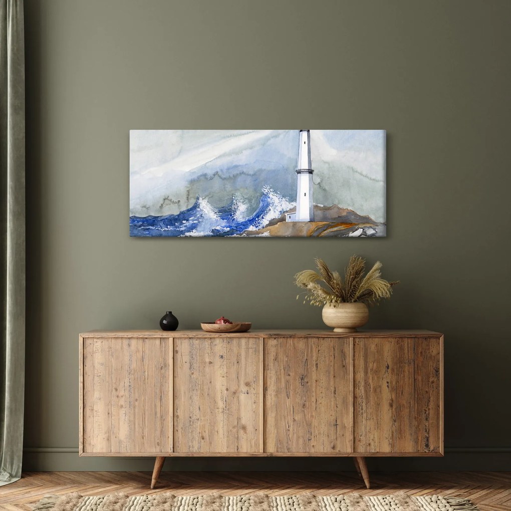 Világítótorony festményének képe (120x50 cm)