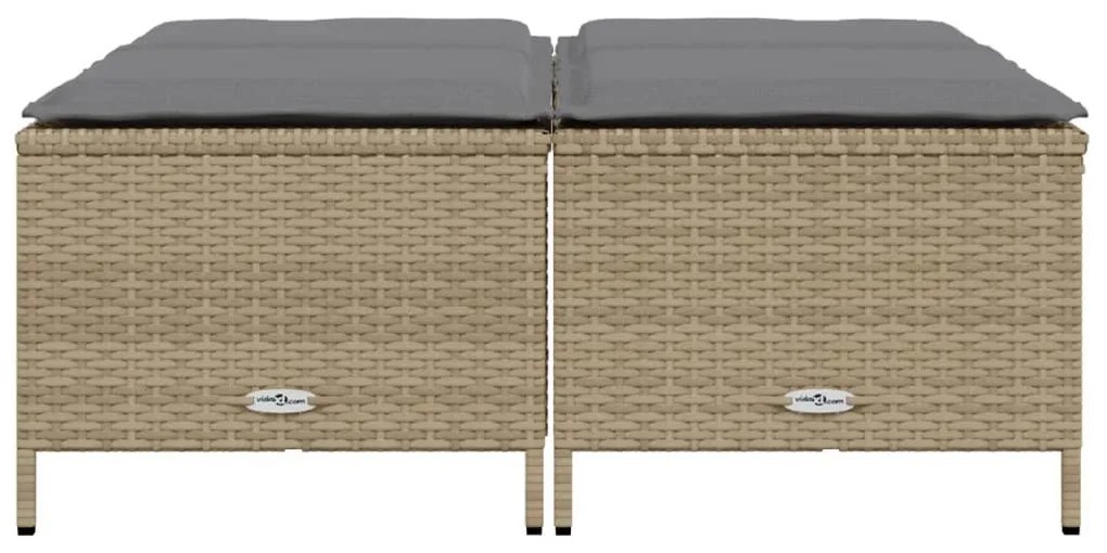 4 db bézs polyrattan kerti szék párnákkal