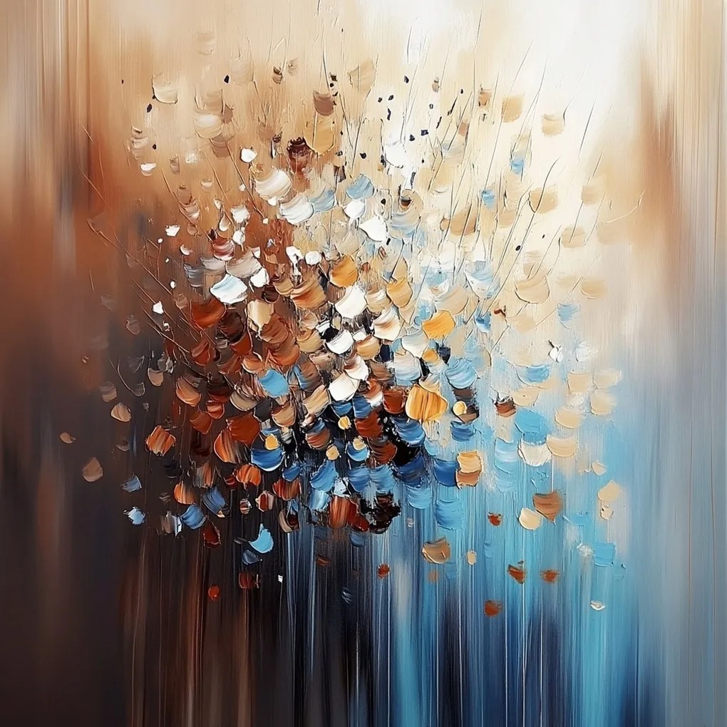 Canvas Vászonkép Absztrakt Barna Bézs Türkiz Glett Impasto 40x40