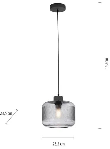 Paul Neuhaus 2005-25 - Csillár zsinóron BOLETUS 1xE27/10W/230V átm. 23,5 cm szürke