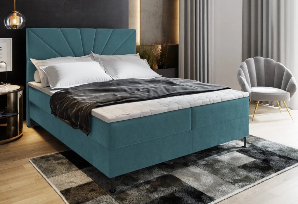 MERI kárpitozott boxspring ágy, 140x200,  cosmic 10