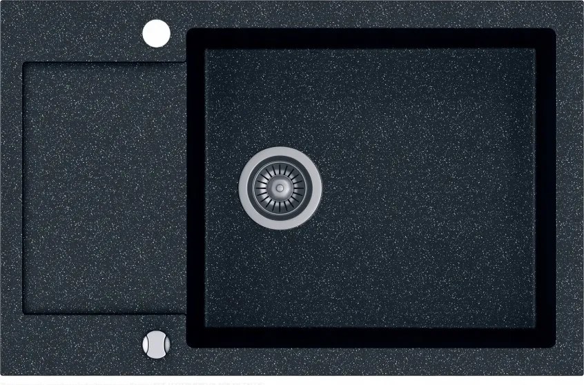 Mosogató Kernau Kgs H 6078 1B1D Black Metallic fekete metál