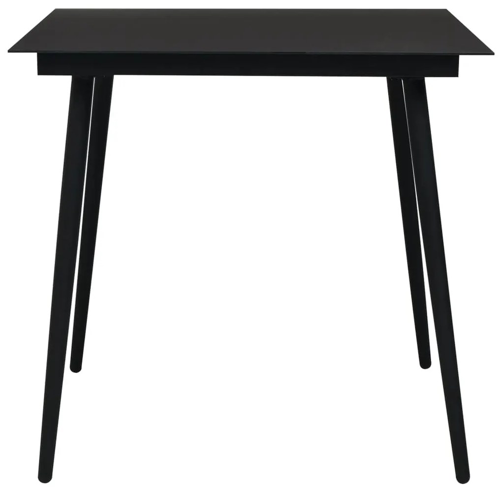 3 részes fekete PVC rattan kültéri étkezőgarnitúra