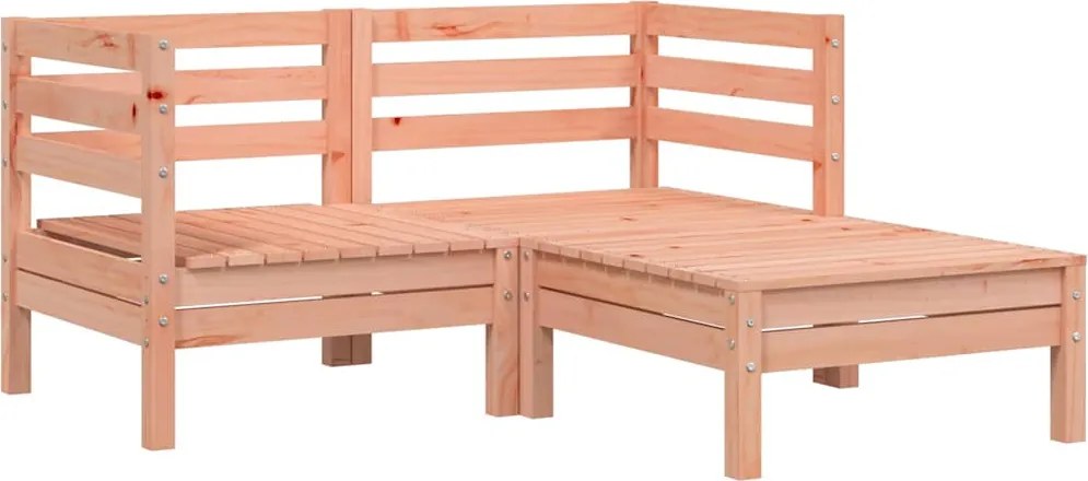 vidaXL 2 személyes tömör duglászfenyő kerti kanapé lábtartóval