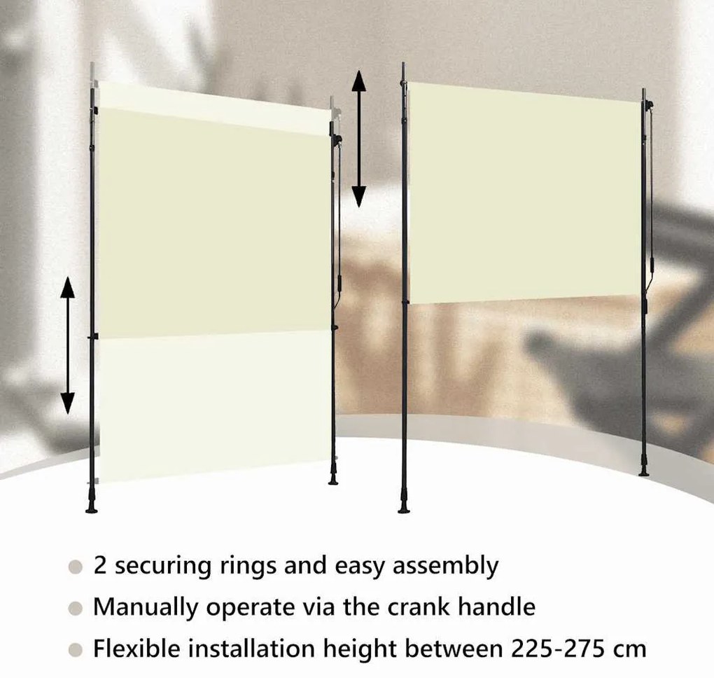 krémszínű kültéri roló 150 x 270 cm