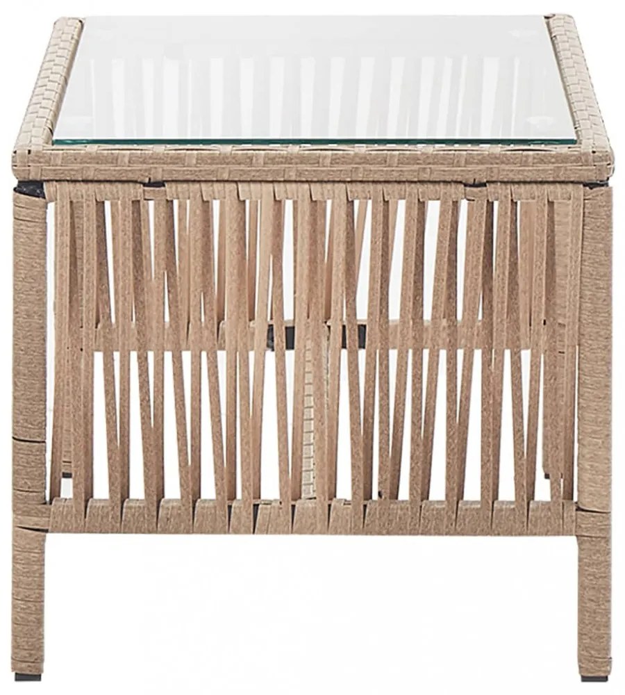 vidaXL 4 részes bézs kerti polyrattan bútorszett párnákkal
