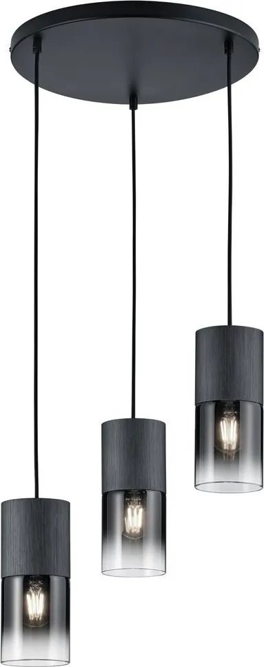 TRIO 310630332 ROBIN Többágú Függesztett Lámpa Fekete E27 IP20