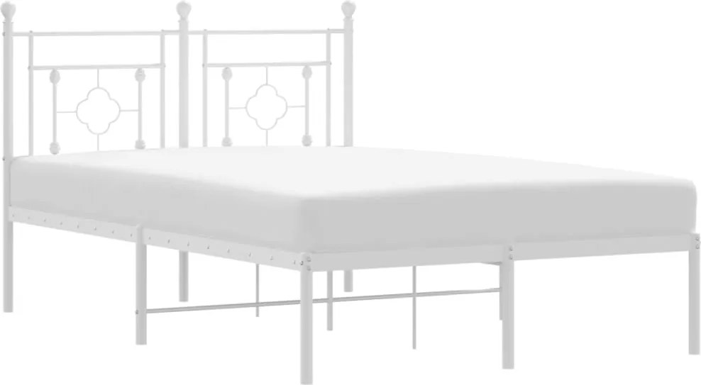 vidaXL fehér fém ágykeret fejtámlával 120 x 200 cm