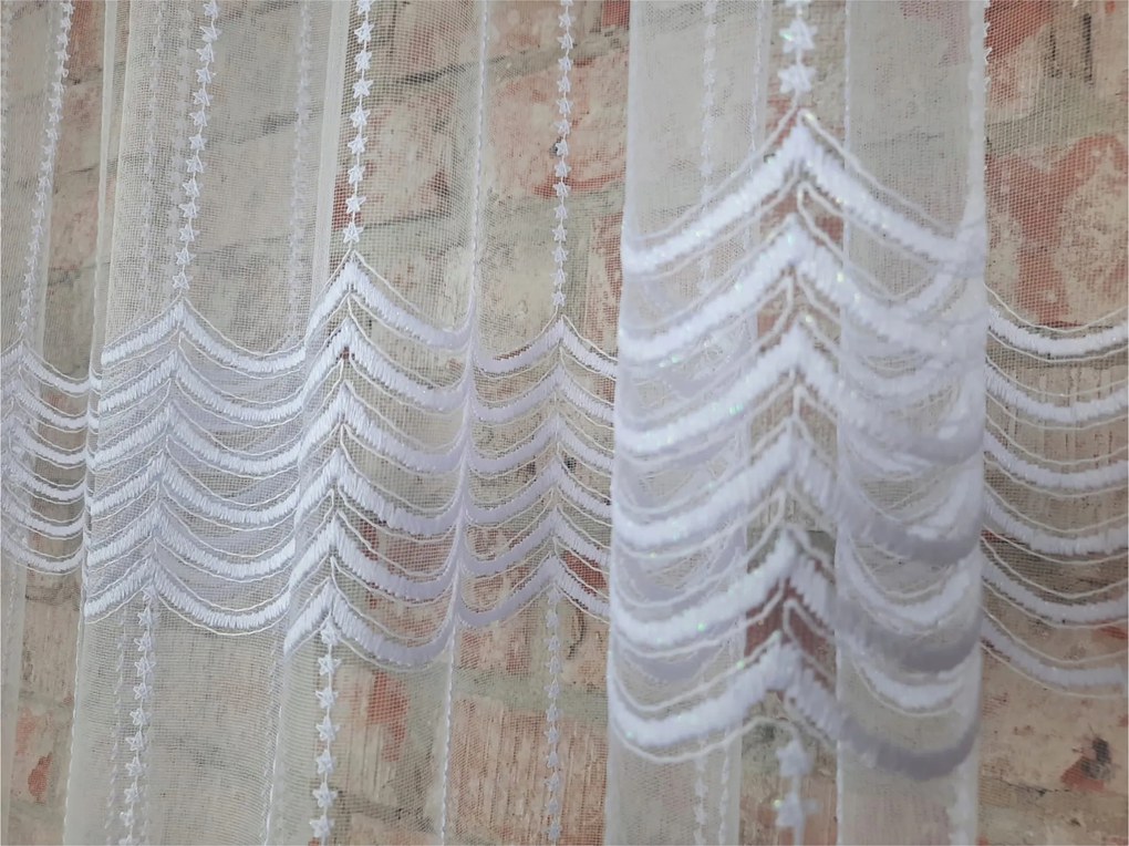 Függöny, háló, Új hullámok, 280cm, méteráru,nappali, hálószoba+SZALAG Ajándék