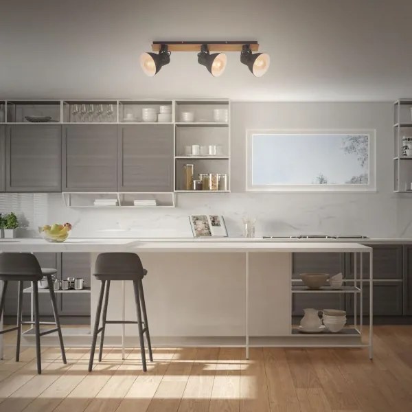 Briloner 2742-035 - Spotlámpa SPOTLIGHT 3xE27/40W/230V fekete/barna