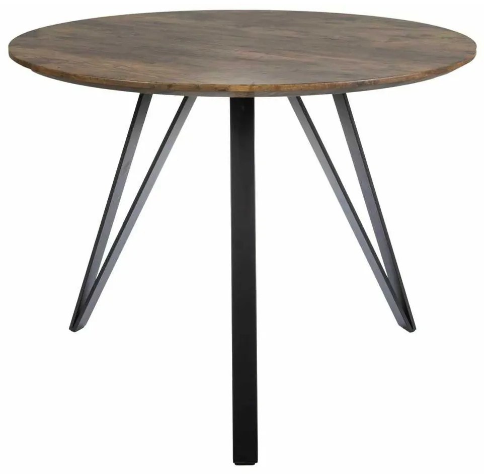 Tetis étkezőasztal, 100 cm átmérő, dió / fekete