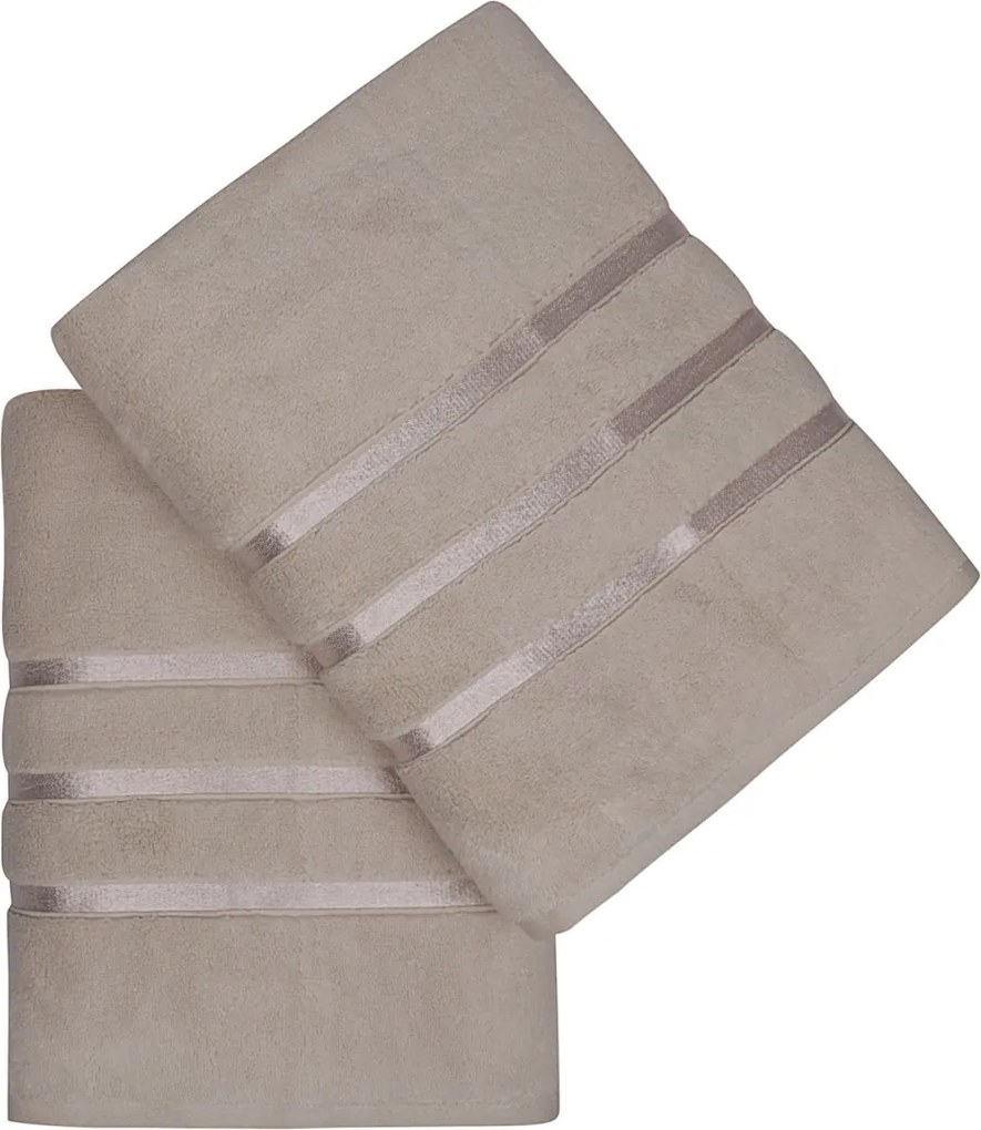 Dolce világosbarna mikropamut fürdőlepedő szett, 2 db, 70x140 cm