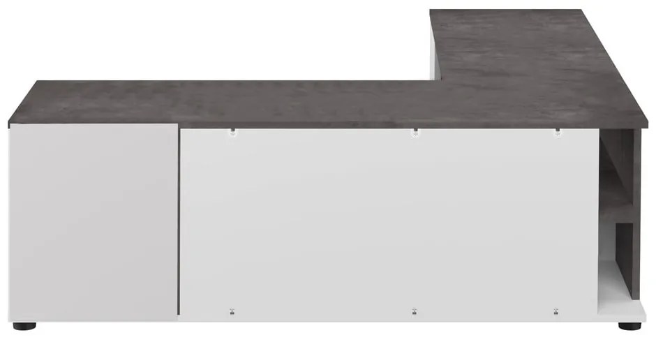 Fehér-szürke TV-állvány beton dekorral 130x46 cm Angle – TemaHome