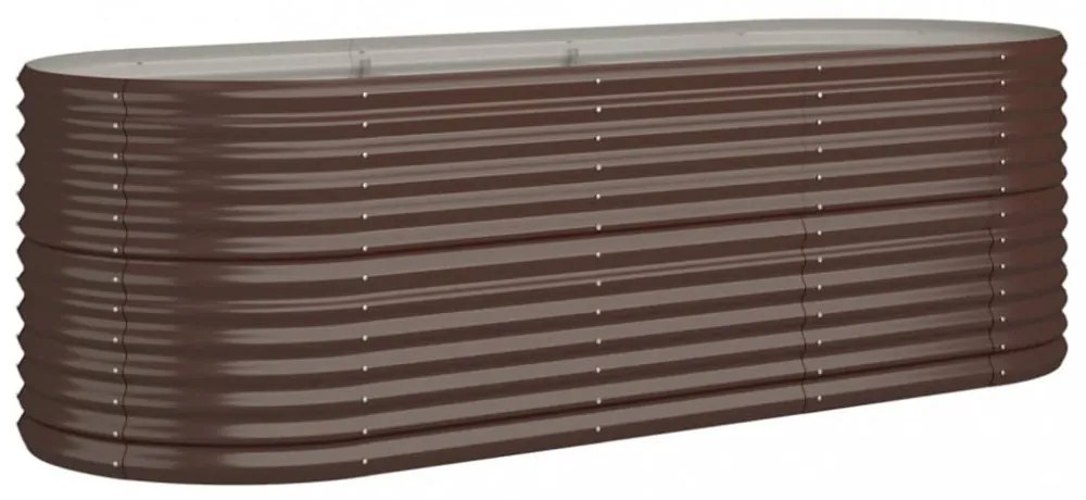 barna horganyzott acél kerti magaságyás 224x80x68 cm