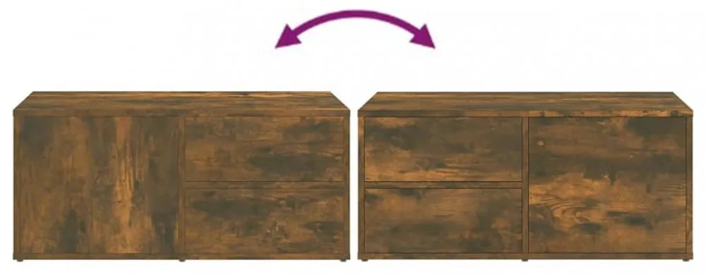 füstös tölgy színű szerelt fa TV-szekrény 80 x 34 x 36 cm