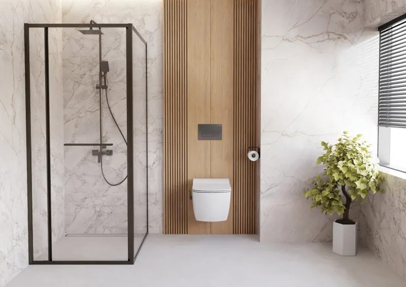 Blur szögletes zuhanykabin 80x80, titán