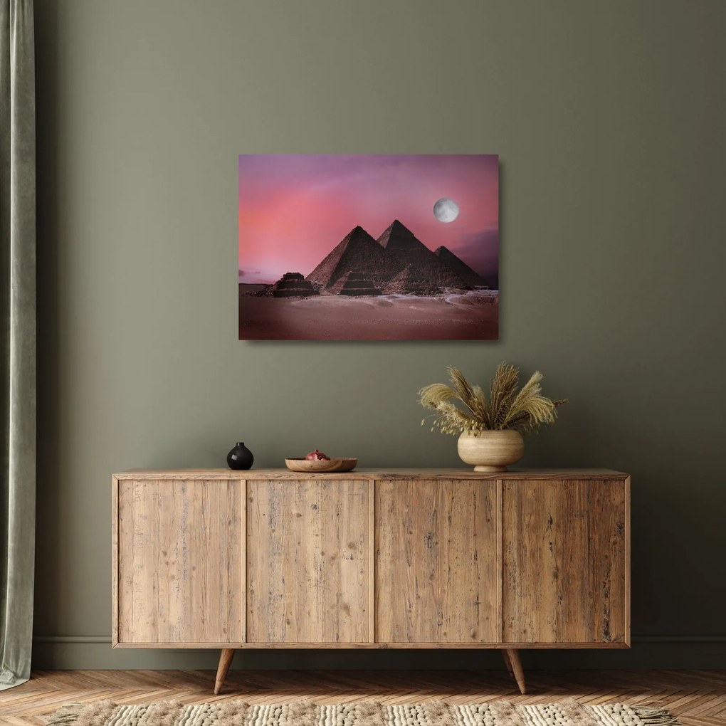 Kép - Piramisok giza, Egyiptom (üvegen) (70x50 cm)