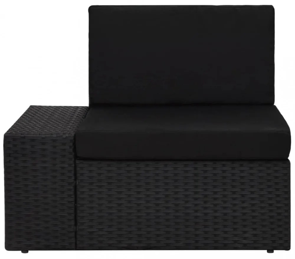 3 részes fekete polyrattan kerti ülőgarnitúra