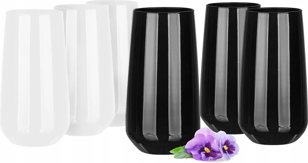 Italos Poharak Fekete-fehér 400 ML 6 Db-os Szett