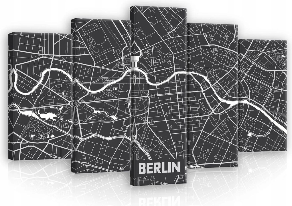 Vászonkép 100x60 Berlin térkép moduláris várostervezés minimalizmus városi táj