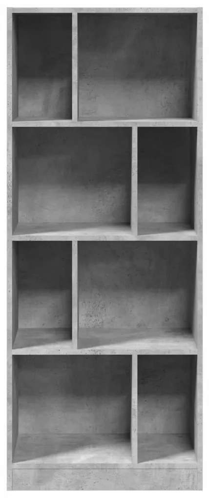 betonszürke szerelt fa könyvespolc 57 x 28,5 x 141 cm
