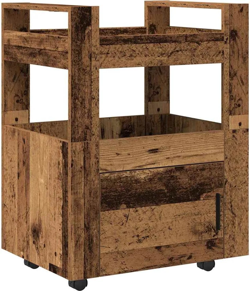 vidaXL Konyhai kocsi Régi fa 60 x 45 x 80 cm Faanyag