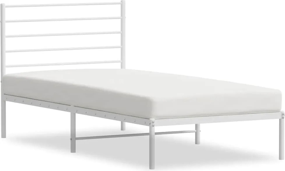 vidaXL fehér fém ágykeret fejtámlával 100x200 cm