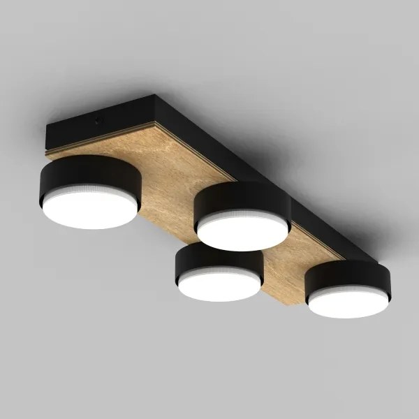 Mennyezeti lámpa SEMA 4xGX53/15W/230V fekete/barna/tölgy