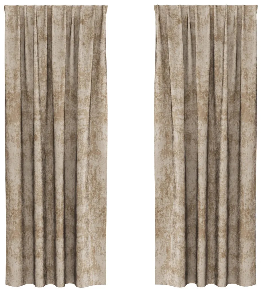 Bársony Függönyök 2 db Fémlyukkal Champagne 225x140 cm