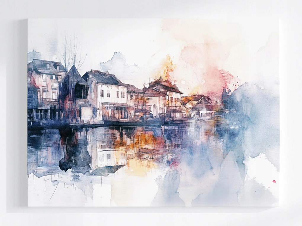 Vászonkép Canvas Minimalizmus Kilátás Város Folyó 100x75