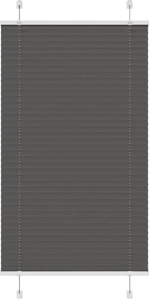 vidaXL pliszírozott redőny fekete 75x150 cm szövetszélesség 74,4 cm