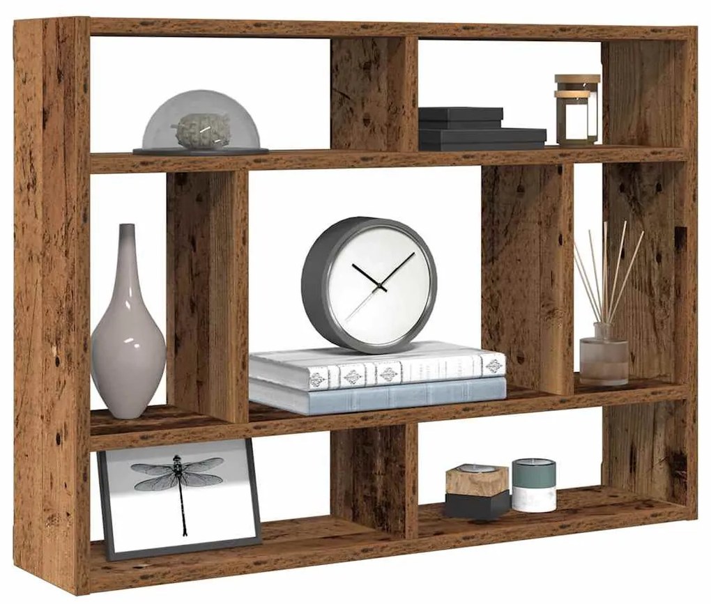 antik fa szerelt fa fali polc 75x16x55 cm