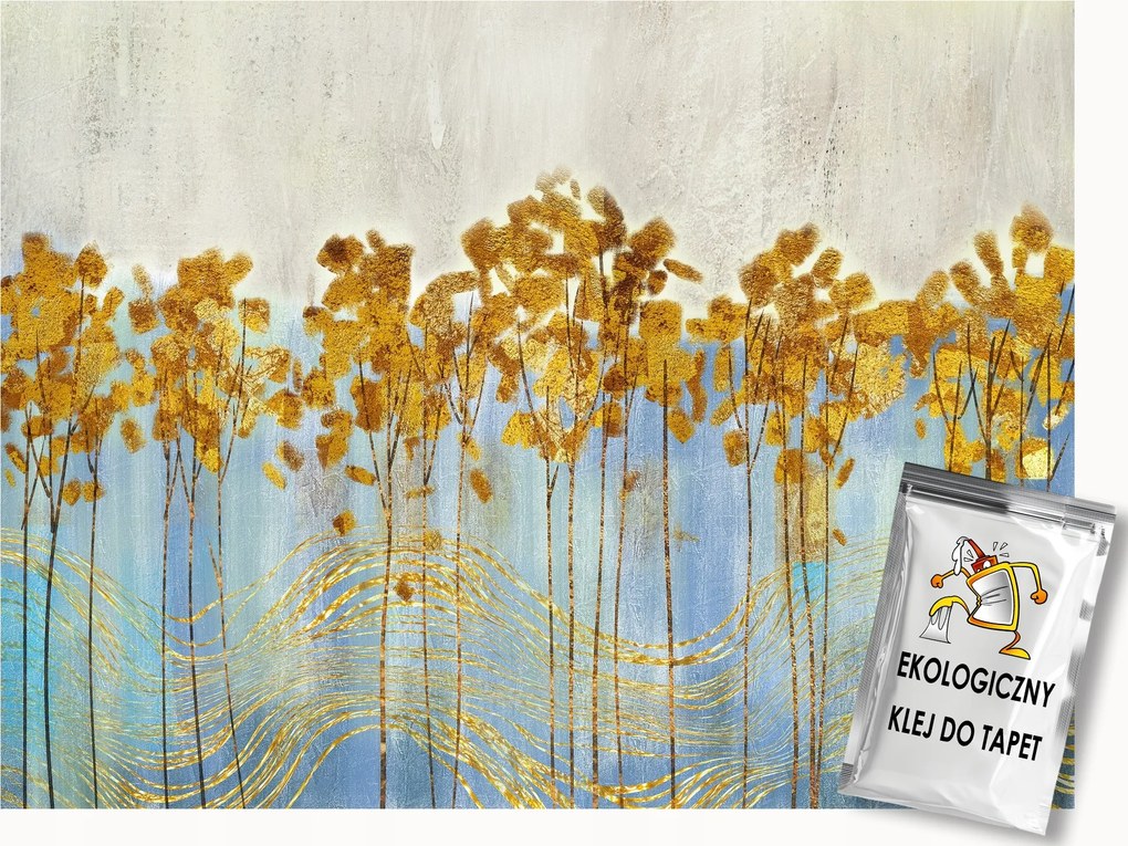 Fotótapéta Flizelina Absztrakt Erdő Park Fák Arany Glamour 250x175 ragasztó