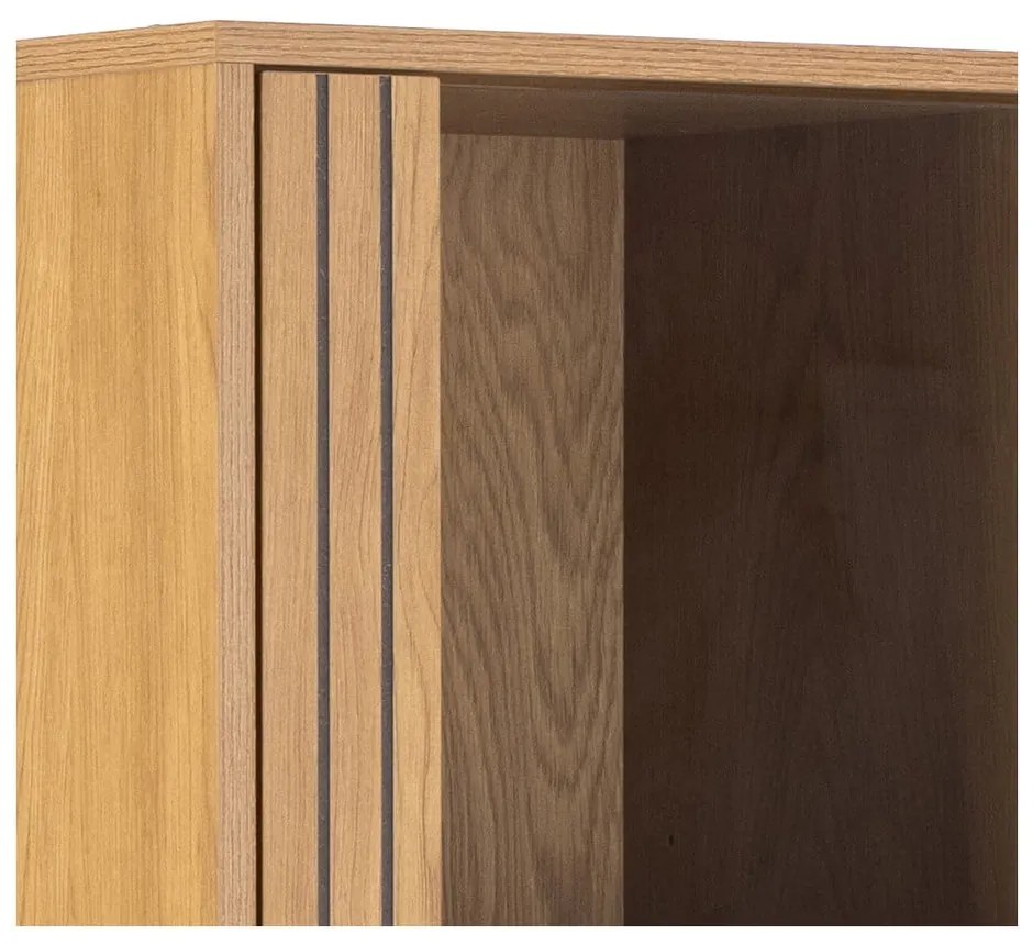 Natúr színű tálalószekrény tölgyfa dekorral 80x180x40 cm Jaipur – Actona