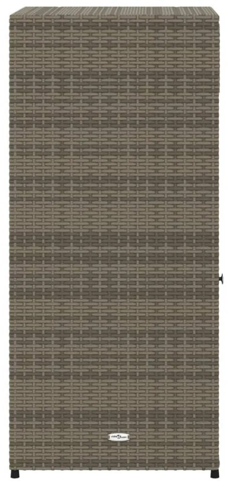 szürke polyrattan kerti tárolószekrény 55 x 55 x 111 cm