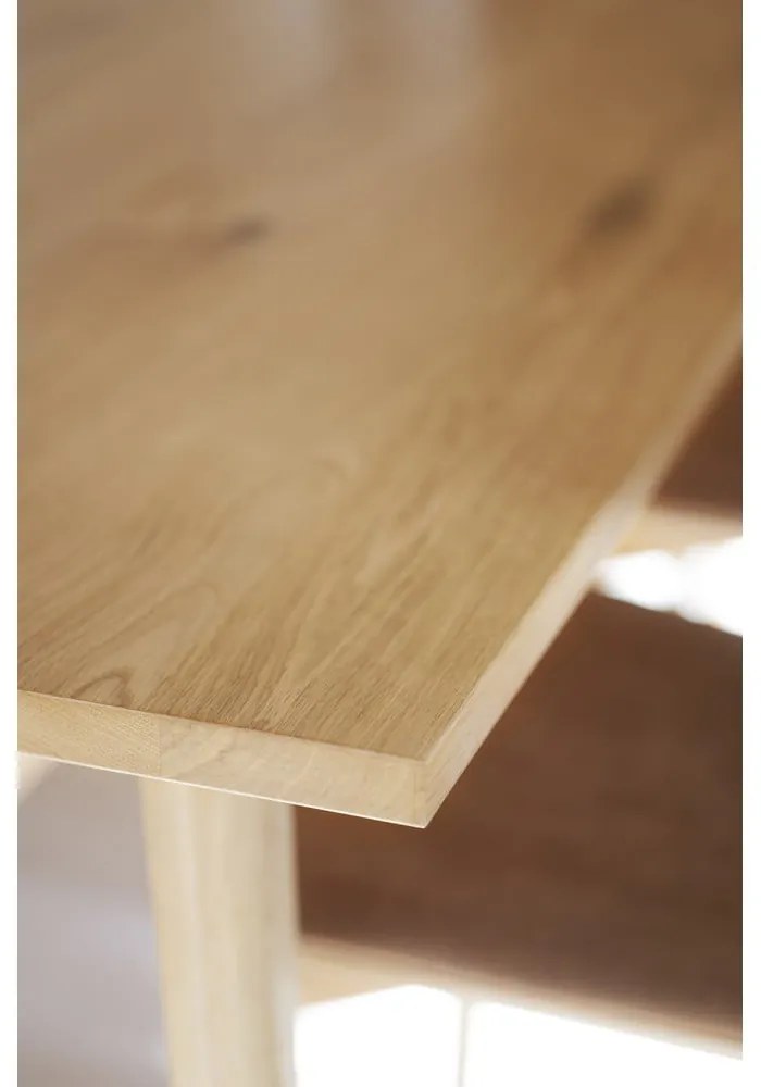 Natúr színű étkezőasztal tölgyfa dekorral 100x220 cm Plainfield – Rowico