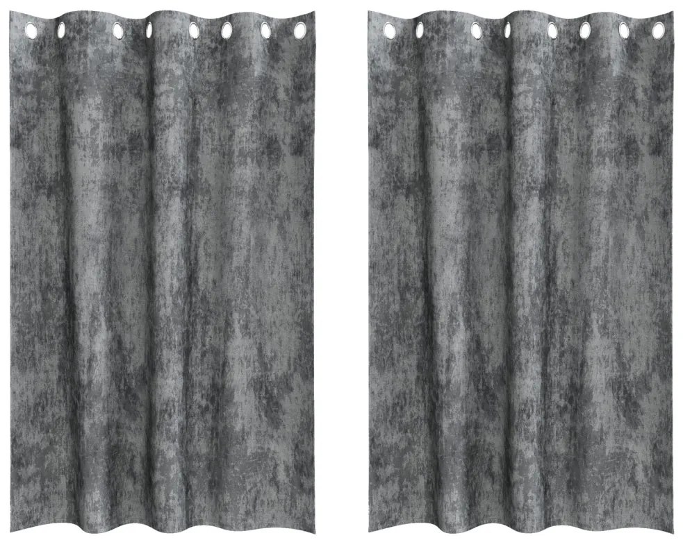 plüss függönyök 2 db lyukkal Szürke 175x140 cm