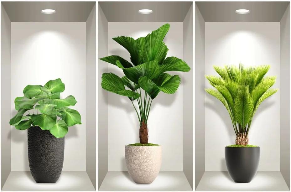 Tropical Plants 3 db-os 3D falmatrica szett - Ambiance